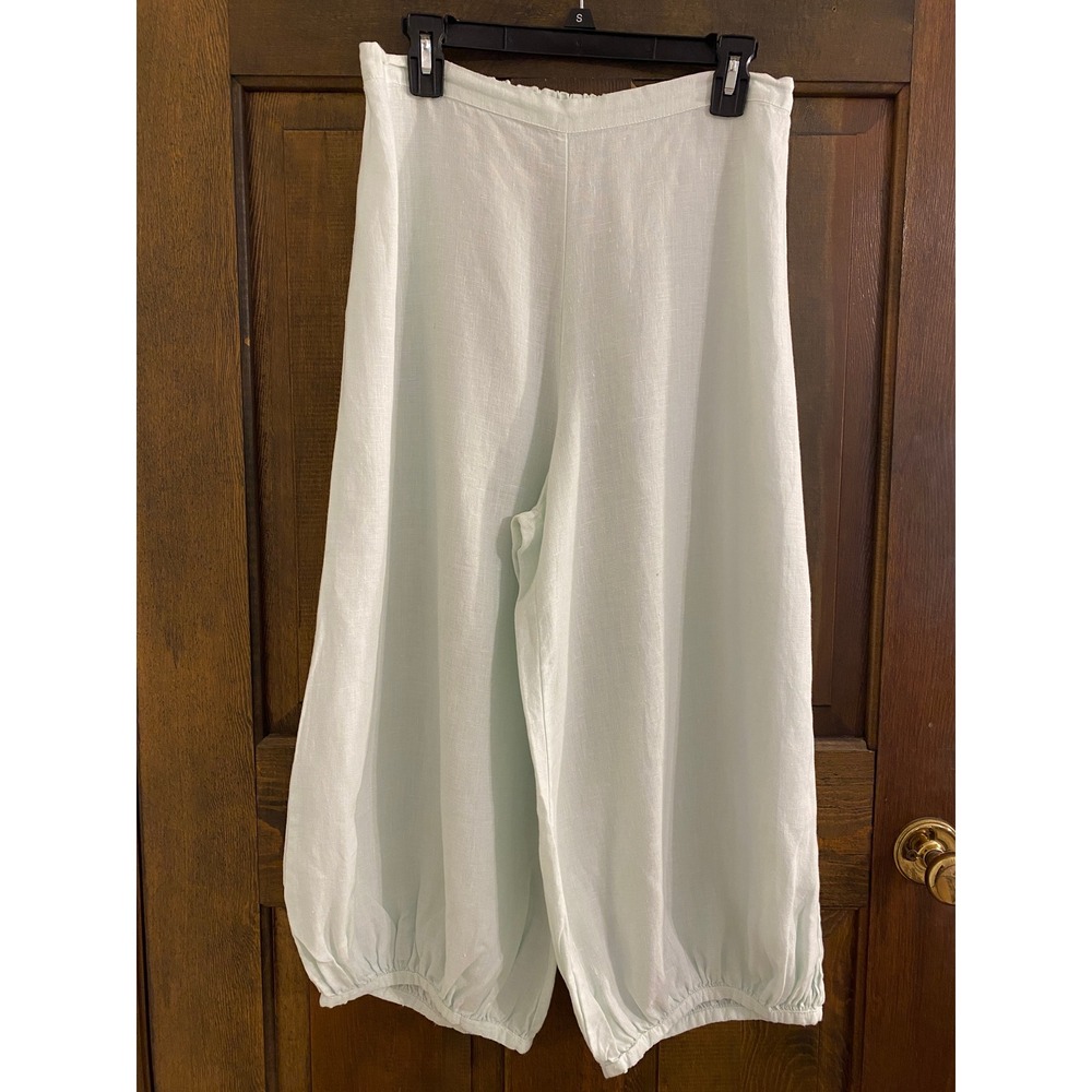 Bryn Walker Light Linen Campa Balloon Pants Lacewing Mint Green Size M USA Made